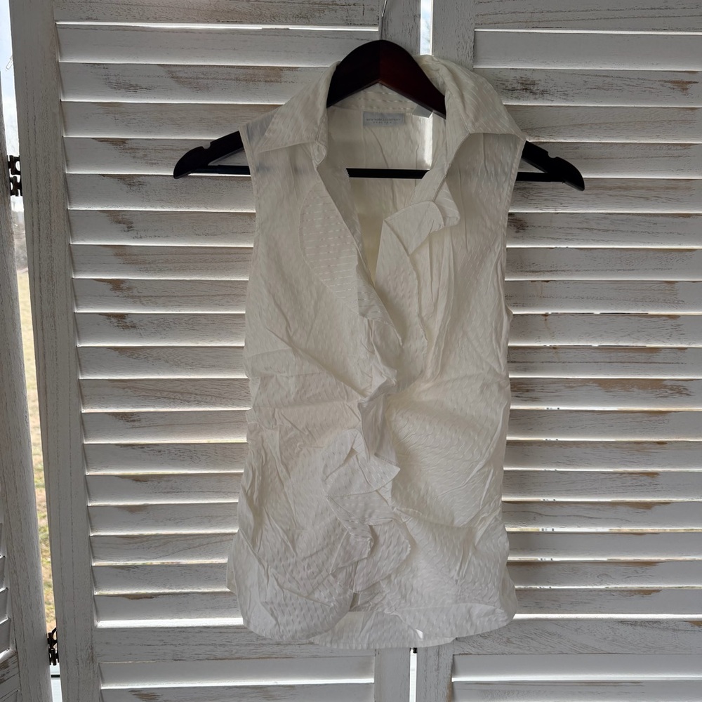 New York & Company | Ruffled Front Sleeveless Blouse